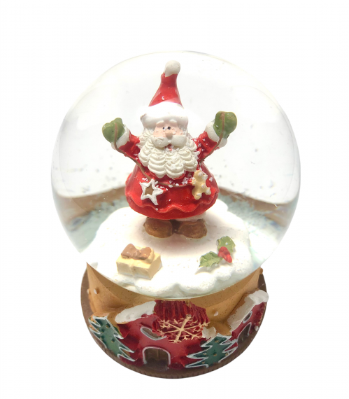 Sfera Boule Vetro Babbo Natale Rosso Mani in Alto 683824